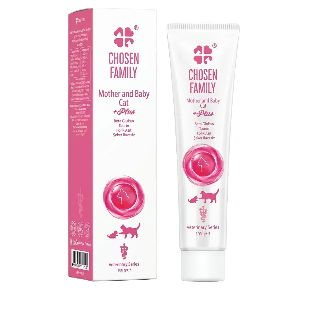 MOTHER & BABY CAT +PLUS Anne ve Yavru Kedi Multivitamin & Büyüme Desteği Malt Macunu (100 gr)
