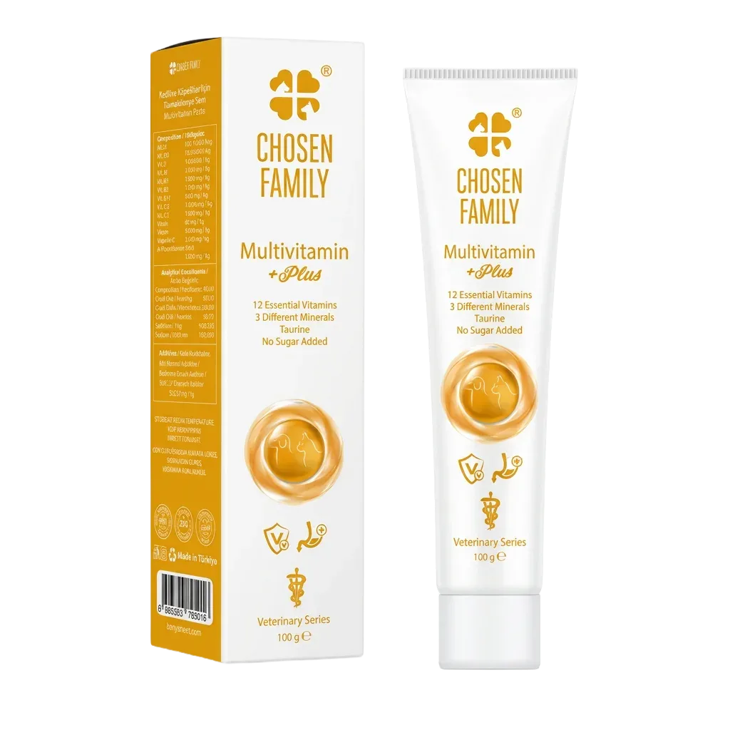 MULTIVITAMIN +PLUS Kedi ve Köpek Günlük Vitamin ve Mineral Destek Malt Macunu (100 gr)