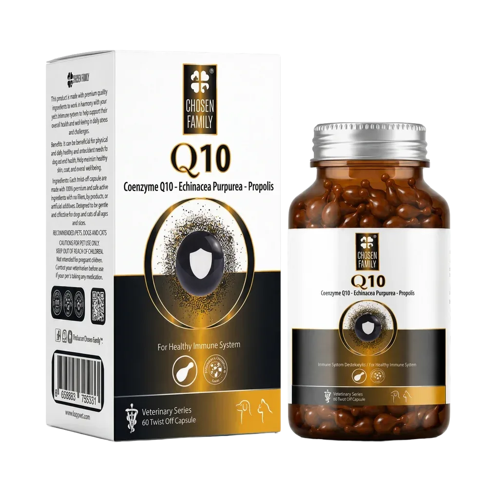 Q10 Kedi ve Köpek Bağışıklık ve Hücresel Enerji Desteği Twist-Off Kapsül (60 Twist-Off Kapsül)